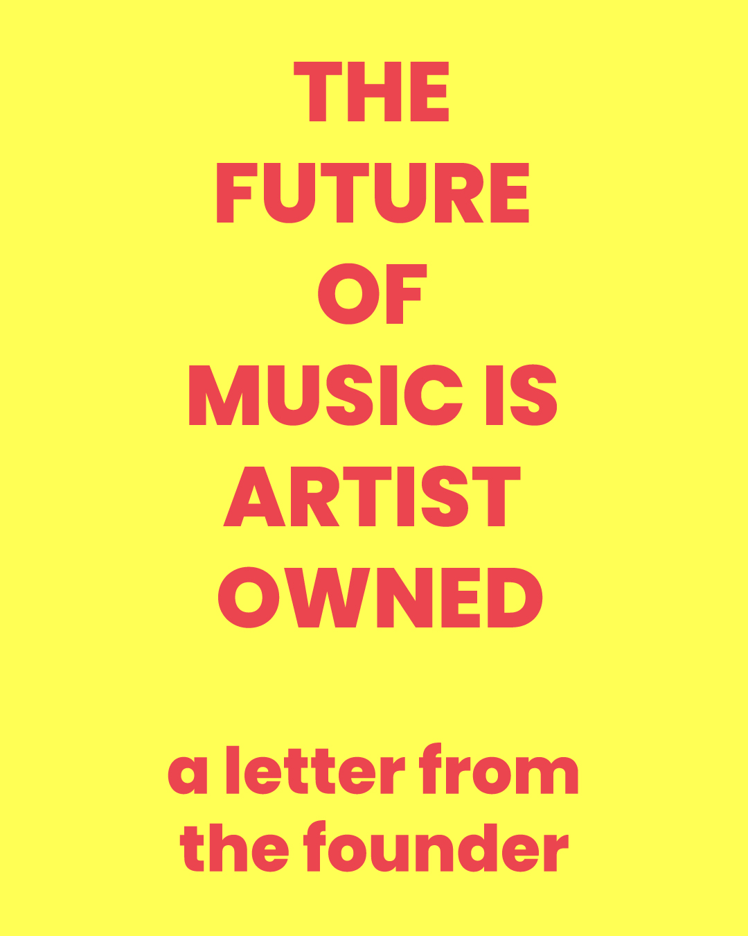a letter from the founder